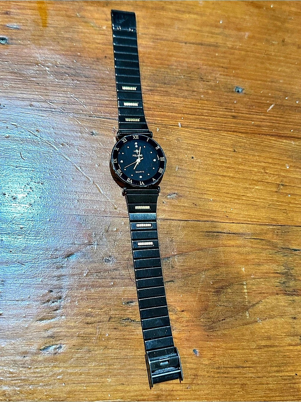 Polaris Quartz Bracelet Watch Black & Gold